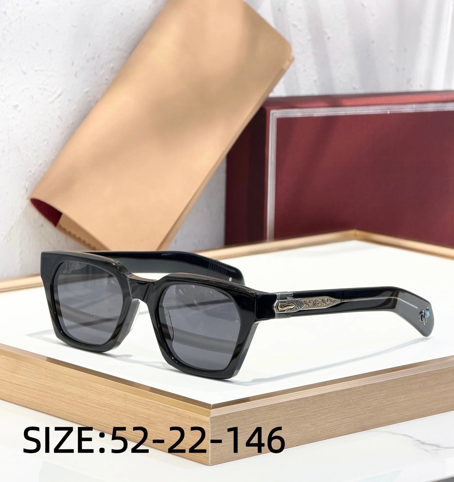 Sterett Luxury Sunglasses Acetate Frame Handmade Limited Edition Paddle Temples Premium Quality