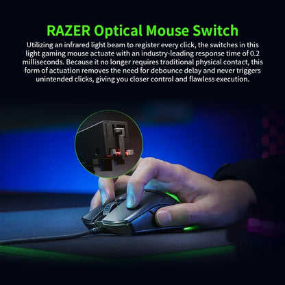 Razer NEW YEAR GIFT Thunder Snake Viper Mini Computer Esports Cable Gaming Mouse Laptop RGB Light, Small Hand Mouse
