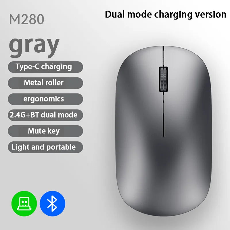 Lenovo Bluetooth Wireless Mouse 2.4G Dual Mode DPI Adjustable Type-C Rechargeable Silent Ergonomic Portable Office Mouse 2026