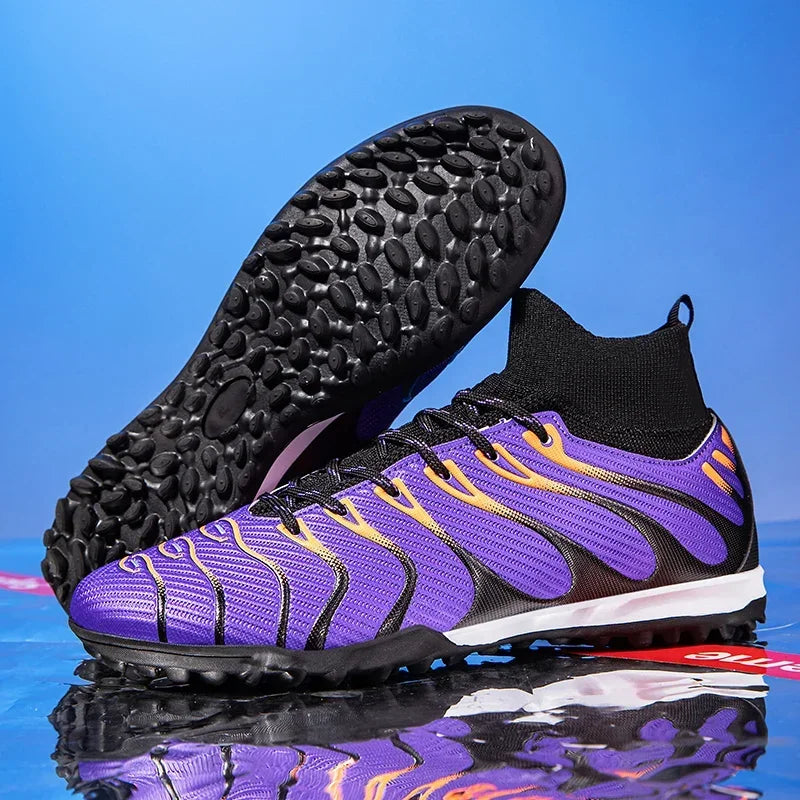 Chaussures de Football pour hommes, chaussures de Sport FG/TF, bottes d'entraînement en plein air pour garçons, antidérapantes, longues pointes, Futsal d'intérieur confortables