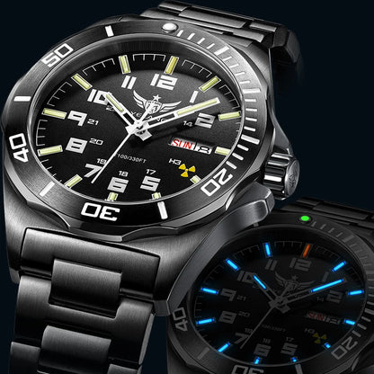 YELANG V1019 Men's Luminous Watch 44mm Mechanical Sapphire Miyota 8205 Automatic Movement 100m Waterproof Diver's Watch for Men