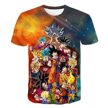 Trička s potiskem Goku z anime Dragon Ball, trička s kreslenými motivy, letní prodyšná trička a pohodlná trička, pánské oblečení, svrchní oblečení