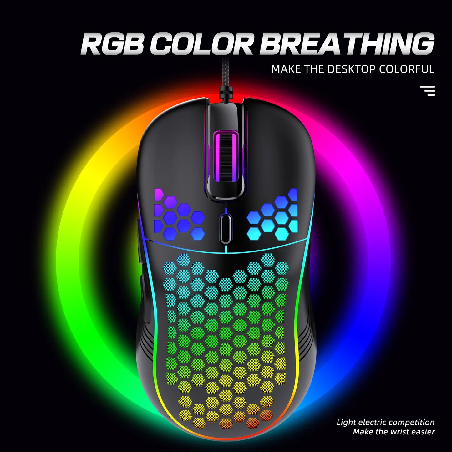 USB Wired Gaming Office Mouse Mechanical Mouse USB Illuminated Mouse 7200DPI Adjustable Optical Gaming Mouse for Desktop Laptop