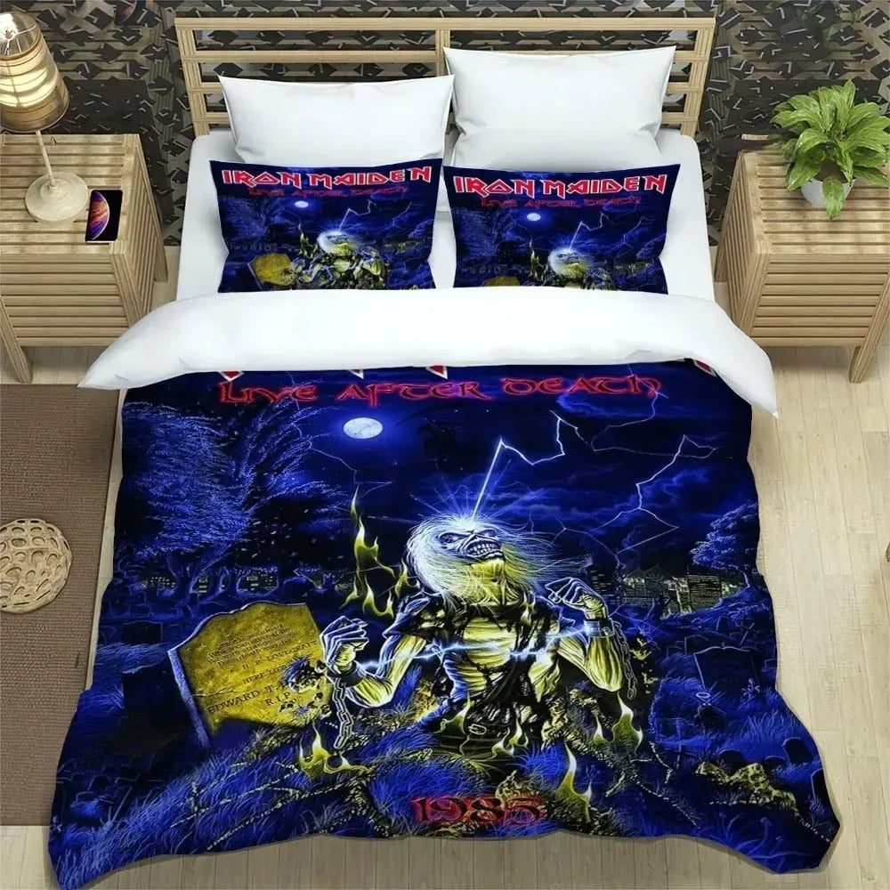 3D Rockband I-Iron-M-Maiden Bettwäsche-Sets – exquisites Bettwäscheset, Bettbezug, Bettwäscheset, luxuriöses Geburtstagsgeschenk