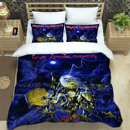 3D Rockband I-Iron-M-Maiden Bettwäsche-Sets – exquisites Bettwäscheset, Bettbezug, Bettwäscheset, luxuriöses Geburtstagsgeschenk