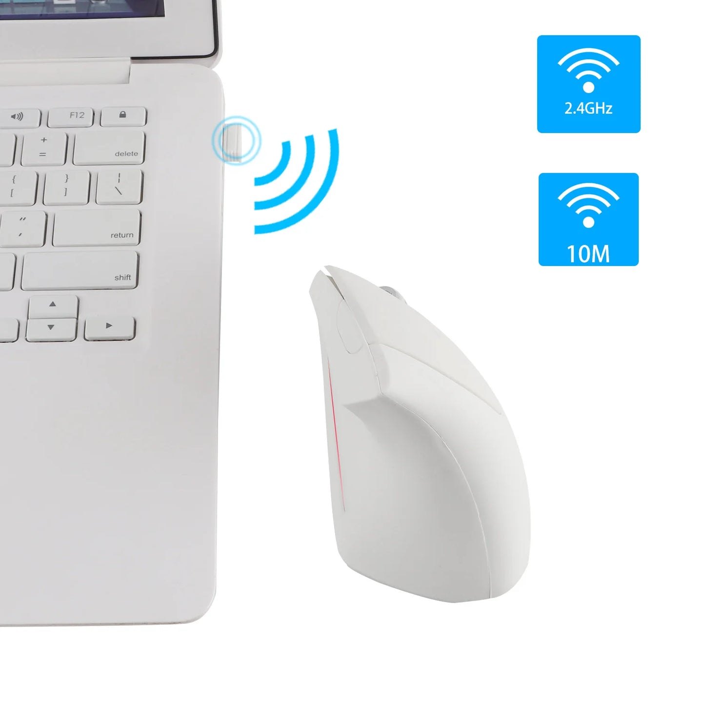 Wireless Vertical Mouse 2.4GHz Ergonomic Optical Mouse, Adjustable DPI Wireless Vertical Mouse with RGB Backlight for Laptop, PC, Mac, Tablet & Office