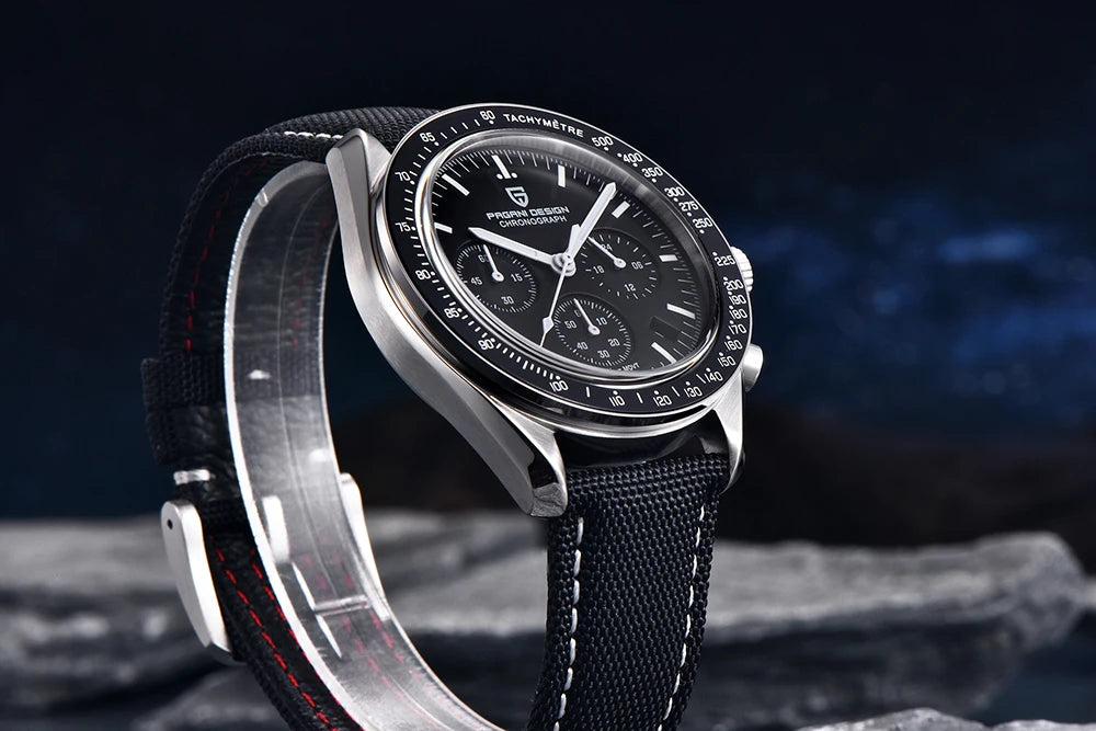 Ρολόι PAGANI DESIGN Moon – Πολυτελές χρονογράφος χαλαζία για άνδρες, σπορ στυλ, ζαφείρι με αντιανακλαστική επίστρωση, φωτεινή οθόνη