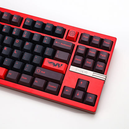 KBDiy GMK Red Dragon Keycaps PBT 143 Keys Set Retro Alice ISO Cherry Profile KeyCap For Custom DIY 60 Mechanical Keyboard Gaming