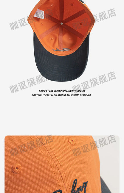 Deep top men's baseball cap big head circumference contrasting color trend street versatile sunshade women's cap