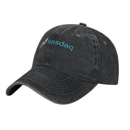 Nasdaq Logo, Knitted Texture demin Trucker Hat Lightweight Men's Cap Cap Man Summer