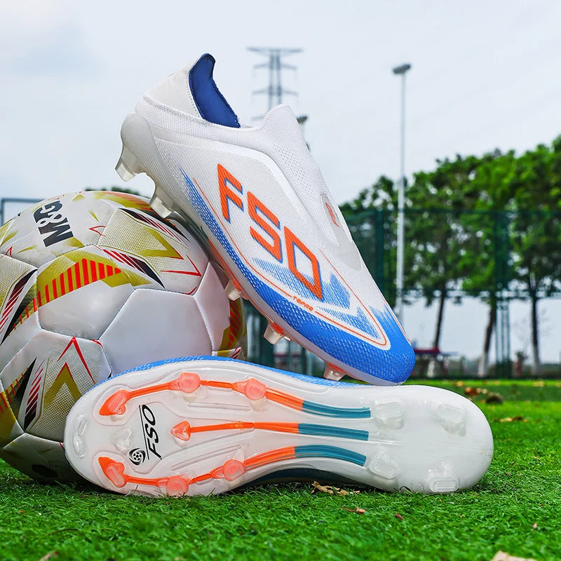 Nouvelles Chaussures de Football pour Hommes et Garçons, Antidérapantes, à Crampons pour Gazon, Haute Qualité, pour Matchs en Extérieur, Montantes et Légères, Très Vendues