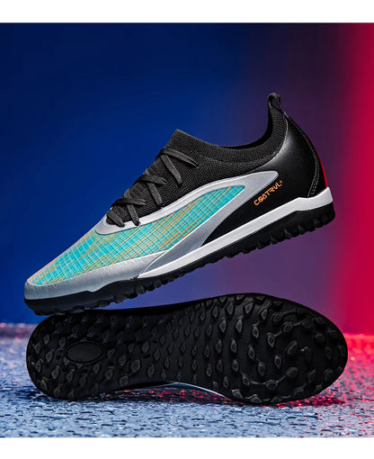 Neue Herren-Fußballschuhe für draußen, atmungsaktive Fußballschuhe für Erwachsene mit rutschfester Sohle, lange Stollen, Sportschuhe für Training, Jungen und Spiel, komfortabel