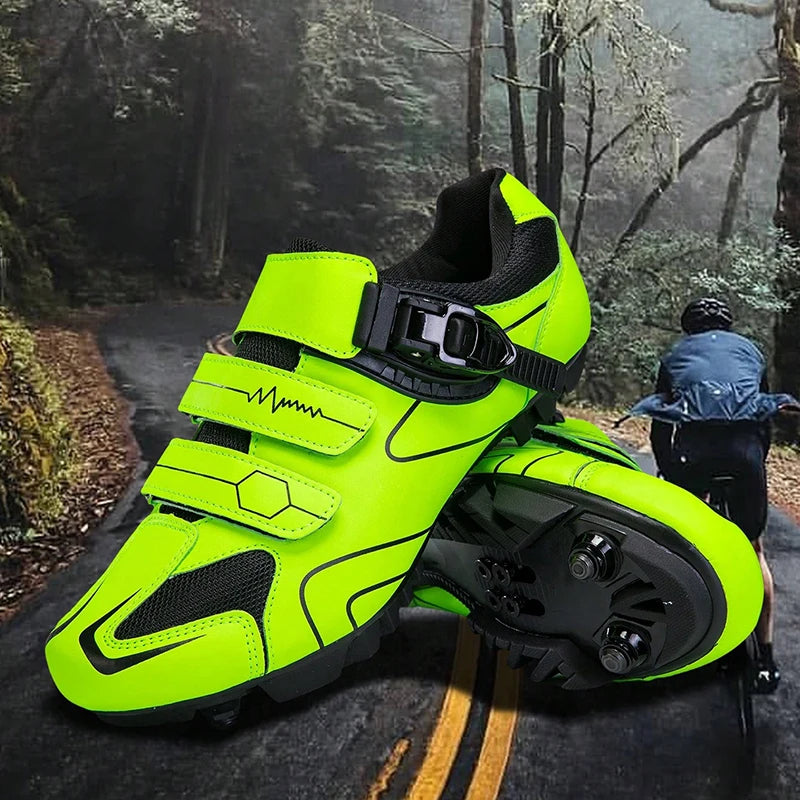 Neutral MTB Cycling Shoes, Compatible With Pelaton Road Cycling Shoes, Men's Cycling Sports Shoes, Reflective Strip Design