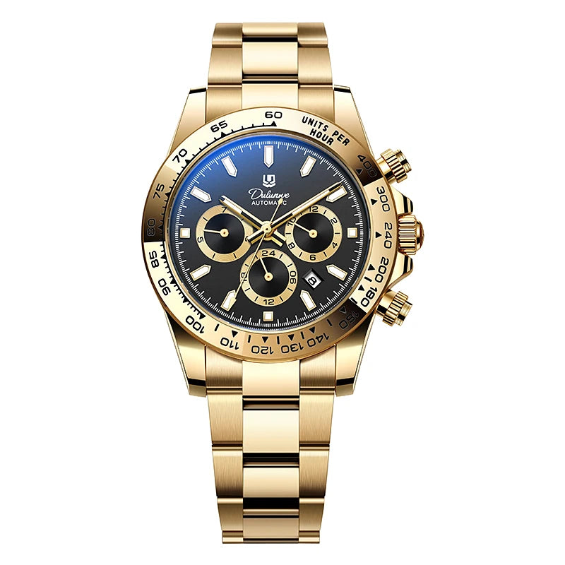 2026 NEW Automatic Mechanical Watch Man Silver Business Casual 3ATM Waterproof Multi-functional Men's Watches