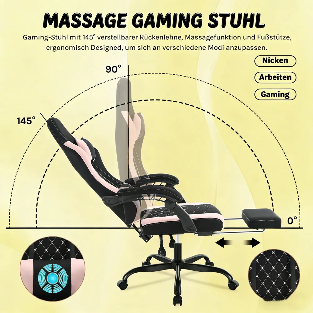Soft Massage Gaming Chair,Ergonomic Computer Chair,Swivel Office Chair(Office Chair Only)