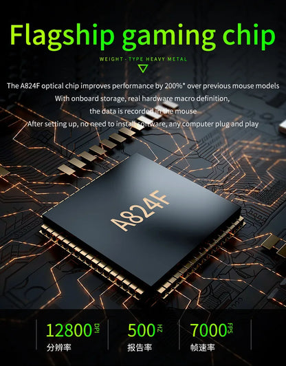 Mechanical Metal Gaming Mouse Wired Ergonomic RGB Backlit Game Mouse 12800 DPI Optical USB Mouse Computer Mouse For Desktop PC