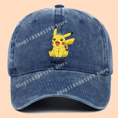 Pokemons Baseball Caps Pikachu Kawaii Anime Figures Sunshade Hats Summer Outdoor Parent Child Sunhat Trendy Duck Tongue Cap Gift