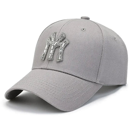 MY Rhinestone-kasket til kvinder – forår og efterår – streetwear, casual, udendørs, Duck Tongue-kasket, mode, alsidig baseballkasket, solskærm