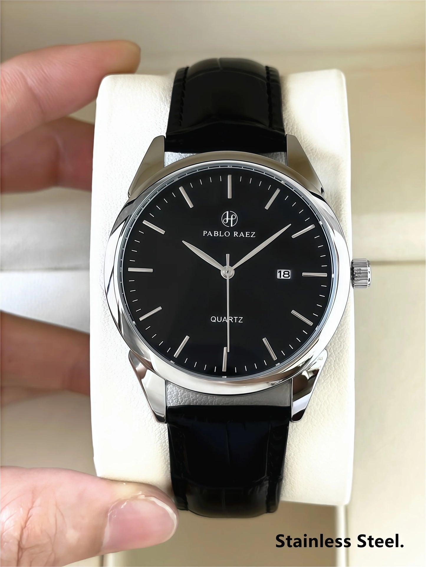 PABLO RAEZ Actual Photo Classic Top Brand Luxury Men Watch Male Date Casual Clock Leather Waterproof Quartz Business Wristwatch