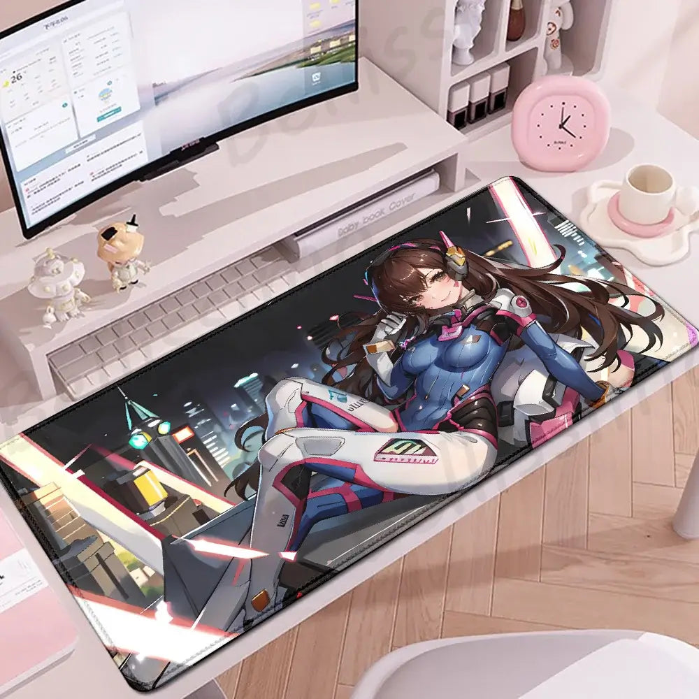 Gaming Accessories O-Overwatch D-D.va Mouse Pad Large Keyboard Mousepad Pc Cabinet Deskmat Xxl Extended Mats Gamer Mausepad