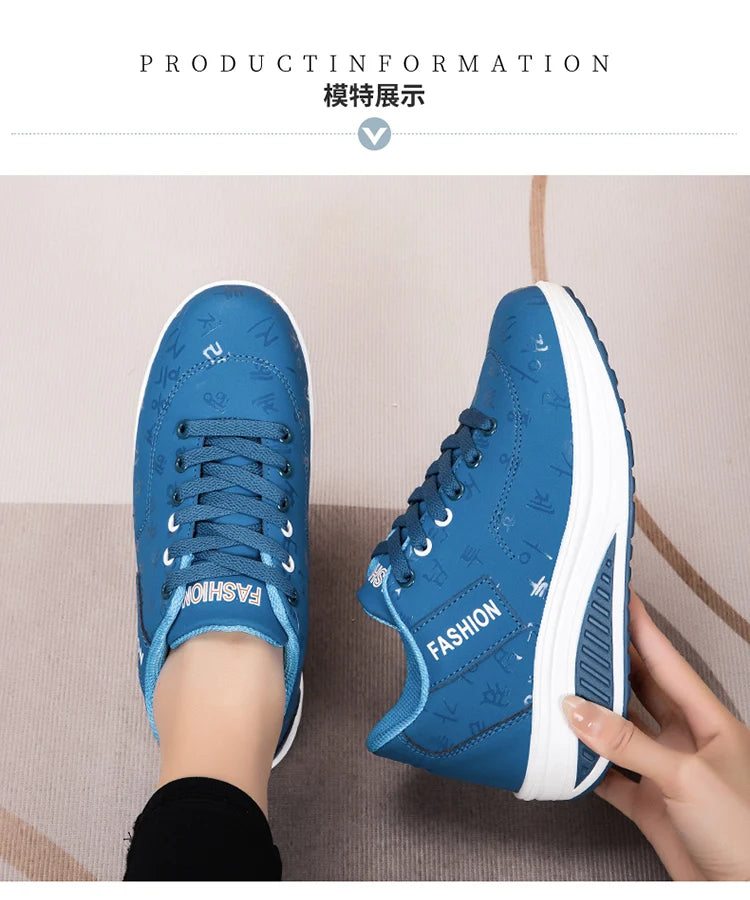 Women’s Outdoor Thick-Bottom Swinging Casual Shoes Fashion Platform Large 42 Flat-Bottom Walking Sports Shoes Walking and Running