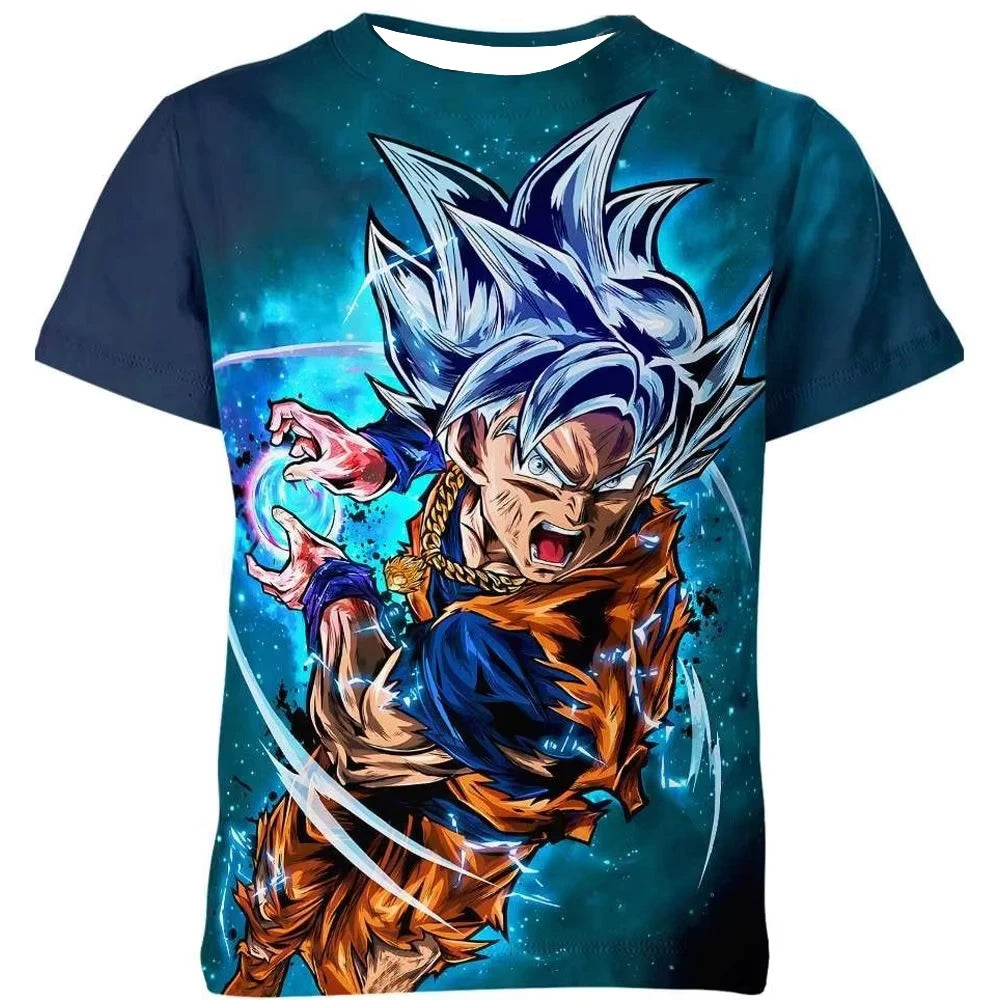 Sommer Dragon Ball T-shirt Børnetøj T-shirt Anime-figurer Goku Super Saiyan T-shirt Drengetøj Børnetøj Kortærmet Y2k