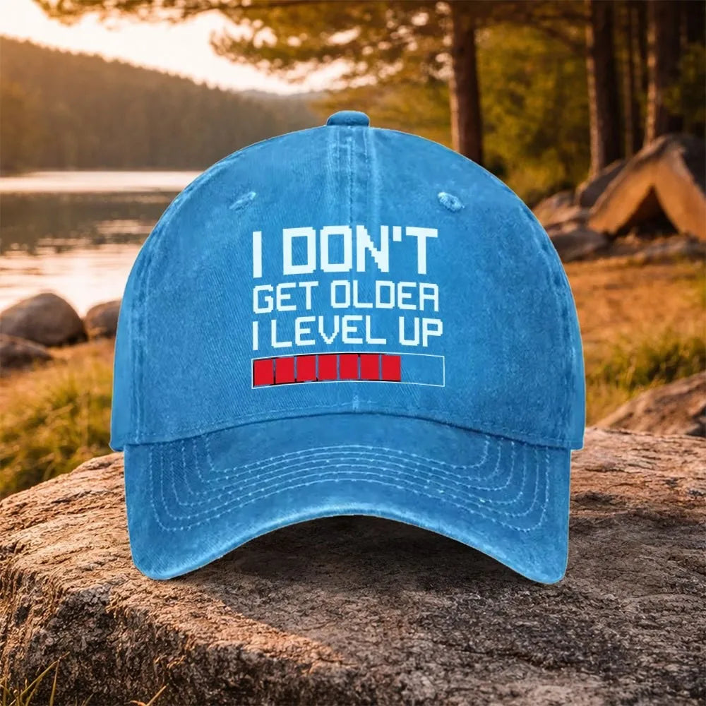 Gamer Level Up Birthday Baseball Cap Washed Cotton Adjustable Outdoor Trucker Hat