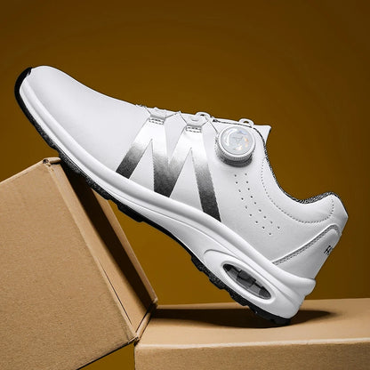 Golf Shoes Air Cushion Men Sports Running Driving Shoes Breathable Lightweight Comfortable Athletic Nonskid Rotating Sneakers