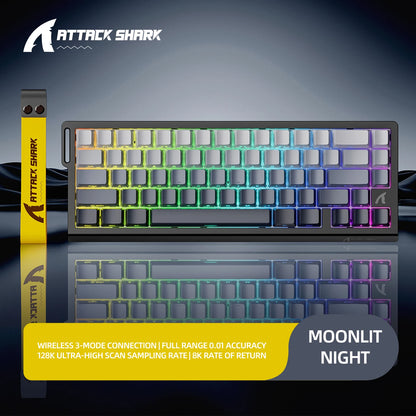 ATTACK SHARK X68HE Magnetic Mechanical Keyboard, 8000Hz Rapid Trigger Gaming Keyboard with Hall Effect Magnetic Switches, SOCD, 0.01mm RT, Wired RGB Keyboard