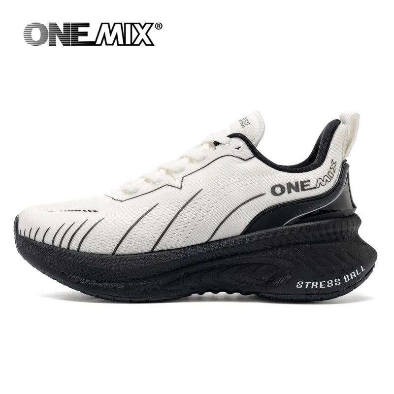 ONEMIX Νέα Παπούτσια Τρεξίματος με Αντικραδασμική Προστασία για Άνδρες, Κατάλληλα για Βαρείς Δρομείς, Δέσιμο με Κορδόνια, Αθλητικά Γυναικεία, Αντιολισθητικά Outdoor Sneakers για Άνδρες