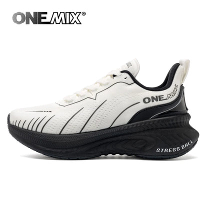 ONEMIX Νέα Παπούτσια Τρεξίματος με Αντικραδασμική Προστασία για Άνδρες, Κατάλληλα για Βαρείς Δρομείς, Δέσιμο με Κορδόνια, Αθλητικά Γυναικεία, Αντιολισθητικά Outdoor Sneakers για Άνδρες