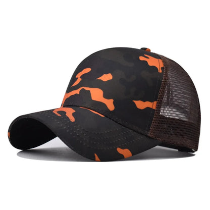 New 5 Pane Mesh Baseball Cap Adult Hip Hop Curved Snapback Hats Summer Sunshade Sun Hat Simple Trucker Cap Advertising