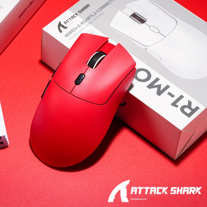Attack Shark R1 Wireless Mouse for Gaming 1000 Hz PAW3311 Sensor, Rechargeable, Bluetooth Tri-mode, Ergonomic