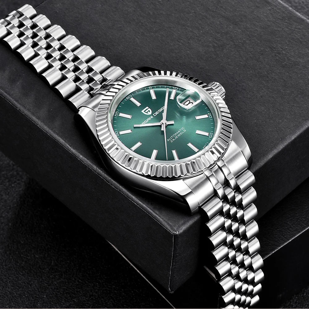 Mekaniskt armbandsur för män PAGANI DESIGN PD1645 – Urverk 8215, safirglas, lyxmodell i stål, vattentätt upp till 100 m
