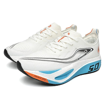 Baskets de sport pour homme FourSeasons, chaussures de course CarbonPlate, chaussures de marathon respirantes et confortables, chaussures d'entraînement d'athlétisme, marche