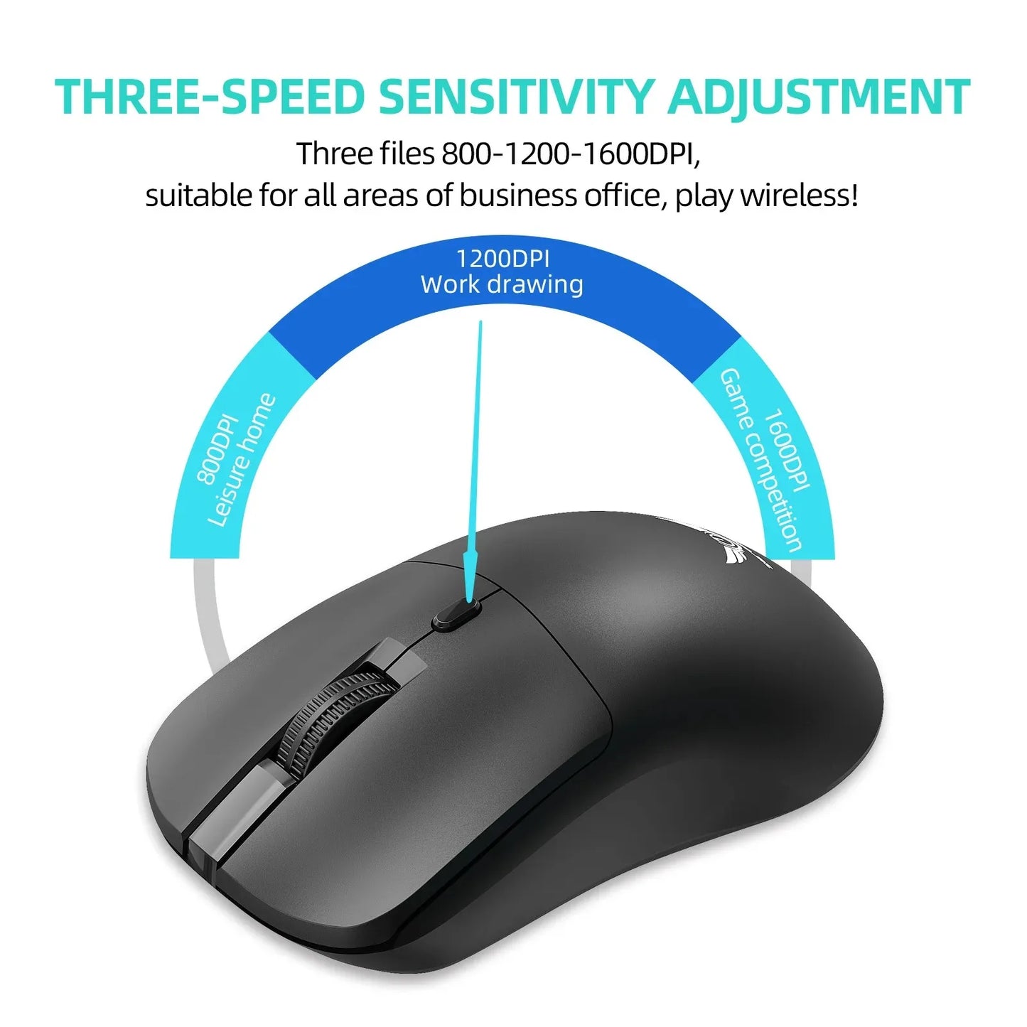 Wireless Mouse 2.4G Ergonomic Gaming Mouse Rechargeable 800/1200/1600DPI Mice for E-Sports Office Desktop Computers Laptop
