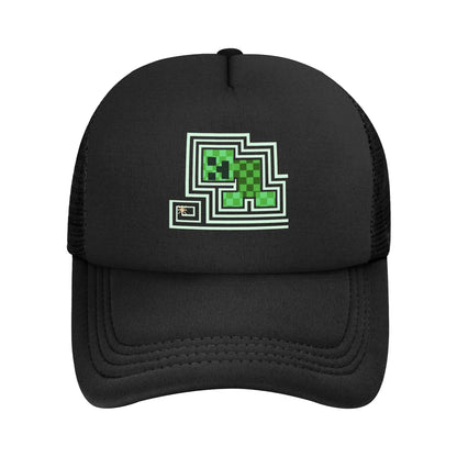 Adult Creepers Zombie Hostile Mob Character Trucker Cap Mesh Baseball Caps Polyester Hat Sun Caps Adjustable Golf Hats Summer