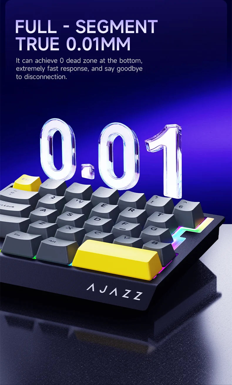 AJAZZ AK029 Wired One-Handed Gaming Keyboard with HE Magnetic Switch, 8000Hz RGB Mini Mechanical Keyboard, 29 Keys for PC Gaming