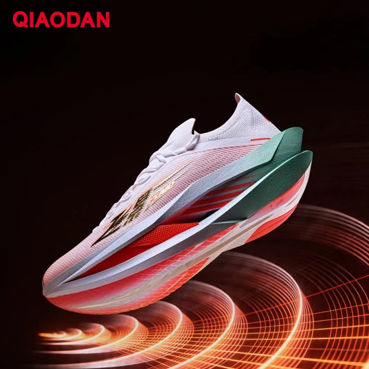 QIAODAN Feiying Plaid 3 Men's Running Shoes Carbon Plate Marathon Racing Sneakers Lightweight Breathable Shoes QDB023262290