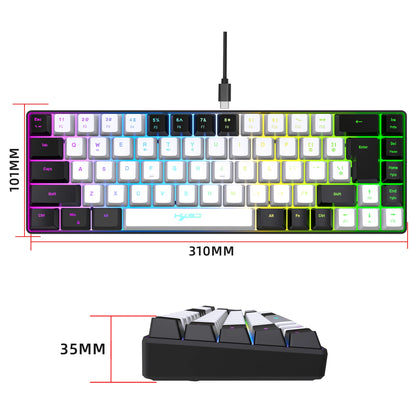 68 Keys Gaming Keyboard USB Wired RGB Gaming Keyboard with 20 Backlight Modes, Compact Mini Gaming Keyboard for Windows PC Laptop Desktop