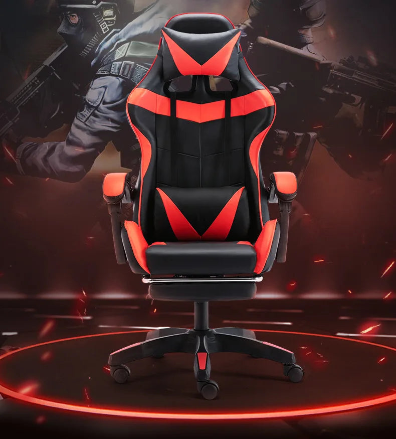 Gaming Chair for Home Office Internet Cafe Computer Swivel Chair with Elastic Back Support for Streamers Ergonomic Long