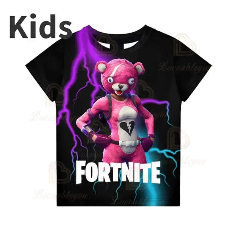Czerwony Jade Fortnite Anime Battle Royale 3D T-shirt dla mężczyzn, kobiet i dzieci – T-shirt Pelly, prezent urodzinowy dla dziewczynek i chłopców