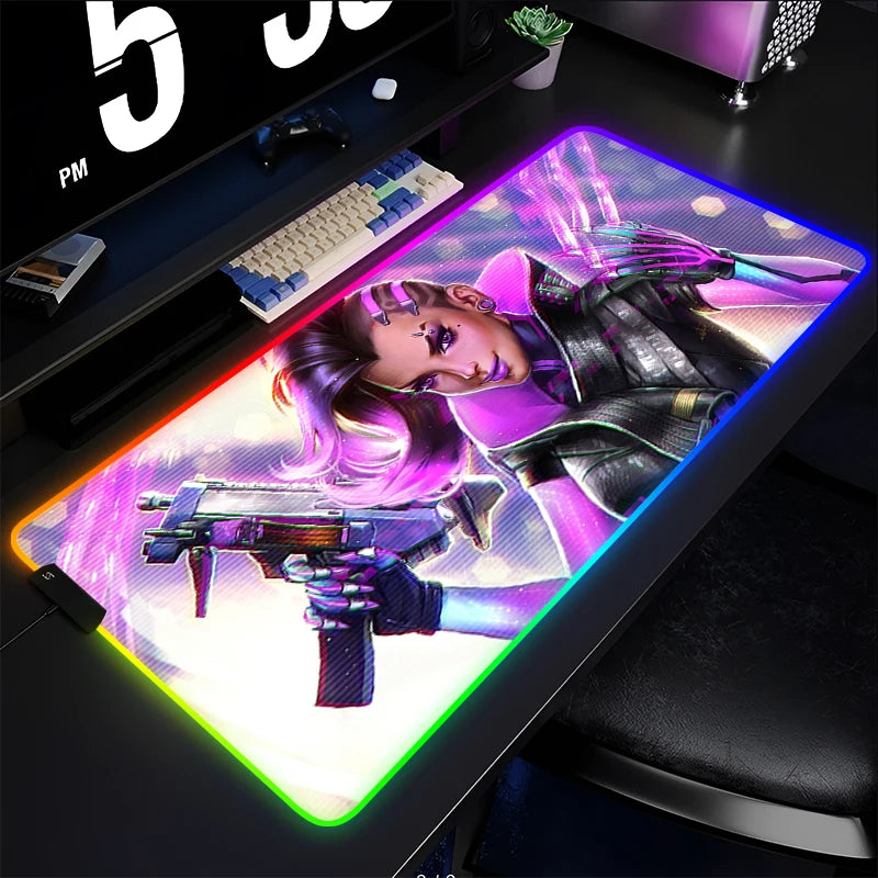 Mouse Pad Gamer Keyboard Pad Overwatch Sombra Desk Mouse Mat LED Carpet Rubber Gaming RGB Notebook Kawaii Mousepad