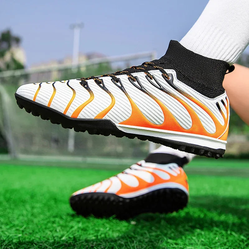 Chaussures de Football pour hommes, chaussures de Sport FG/TF, bottes d'entraînement en plein air pour garçons, antidérapantes, longues pointes, Futsal d'intérieur confortables