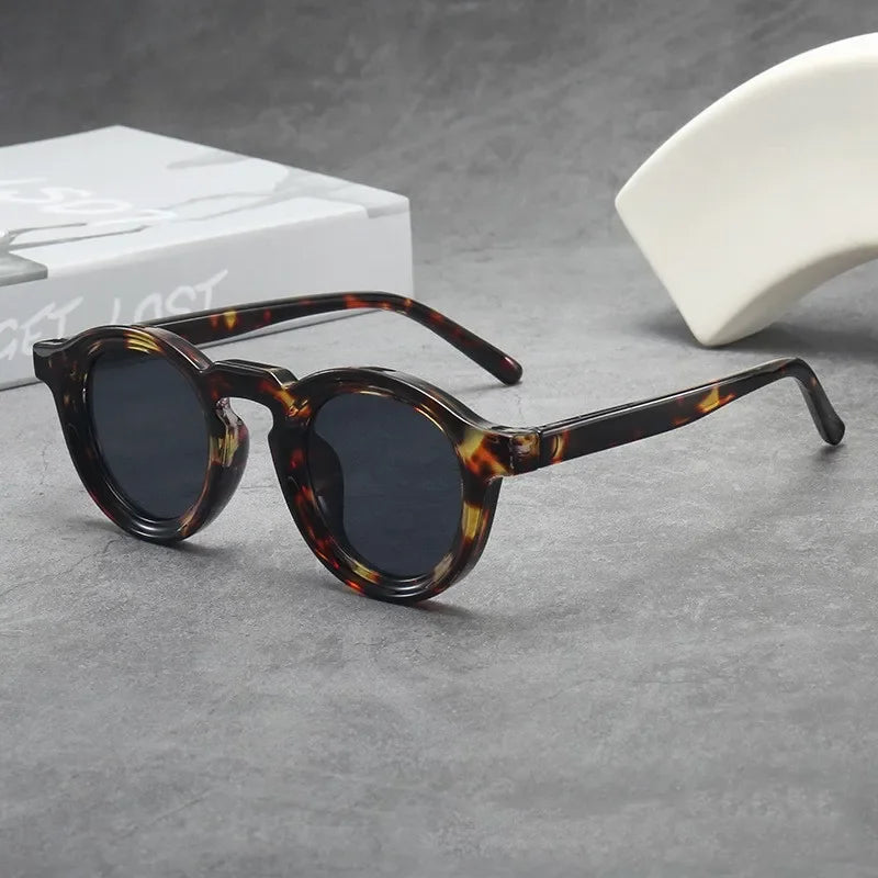 New Retro Round Small Frame Sunglasses Personalized High-end Men's and Women's Glasses Fashion Trend UV Resistant Sunglasses