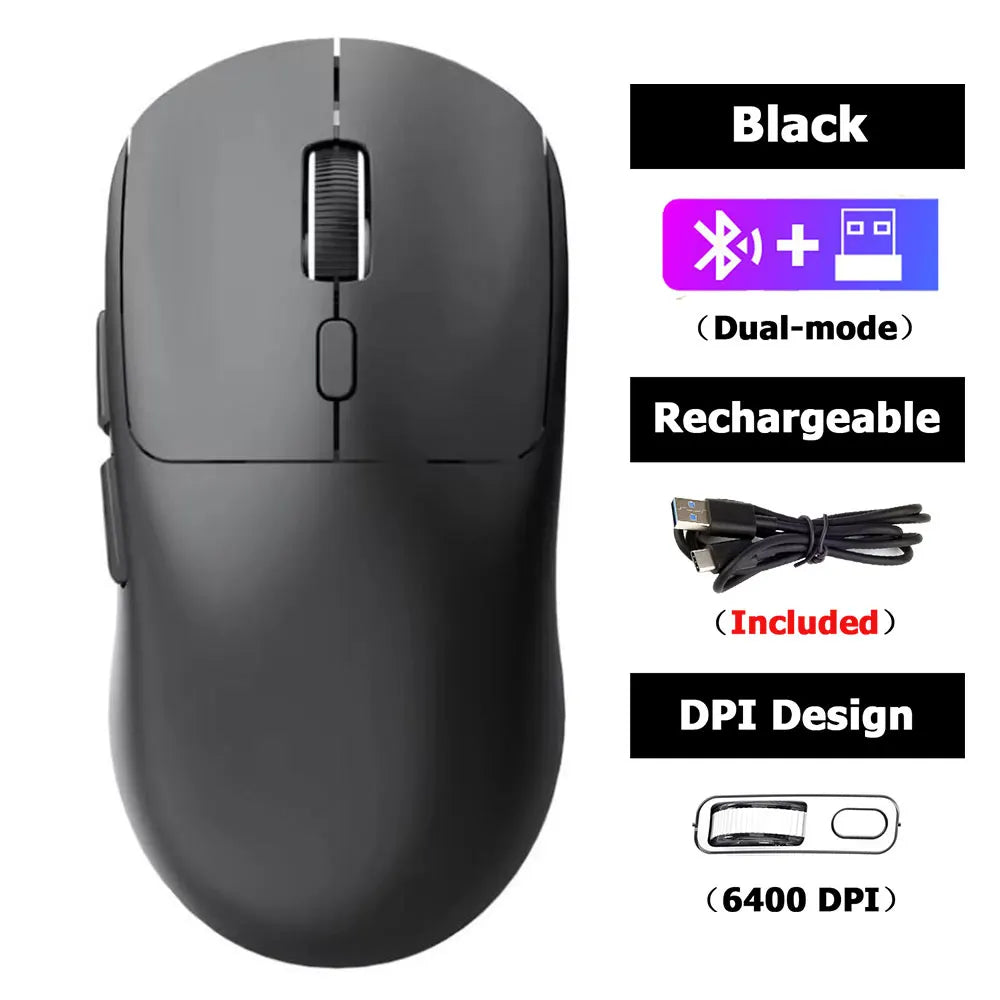 High Quality Rechargeable Wireless Mice Support Bluetooth/2.4G Gaming Mouse High Precision Silent Gamer Mice for iPad Computer