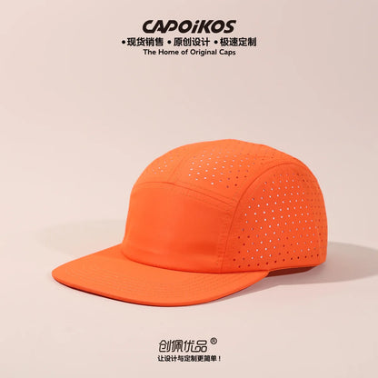 Customized Logo Solid Color Five-panel Quick-drying Baseball Cap Men's and Women's Mesh Breathable Camping Sports Skateboard Cap