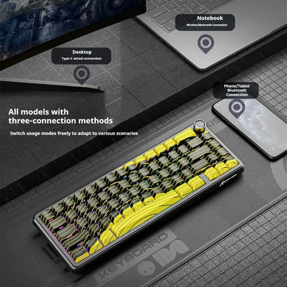 Tastiera gaming wireless Attack Shark X65 PRO HE con switch magnetici, 8K RT 0.001mm, incisione laterale, Bluetooth, per Windows, Mac e PC