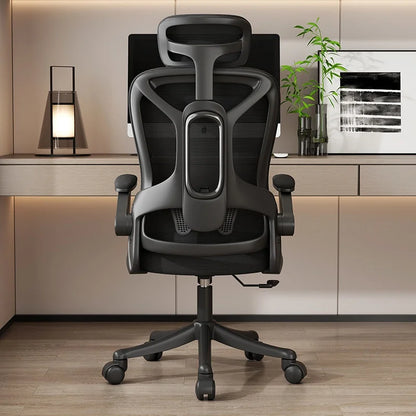 Chaise de bureau ergonomique en maille – Confortable pour une utilisation prolongée, idéale pour le télétravail, le gaming et la chambre, avec accoudoirs rabattables à 90° et réglables en hauteur