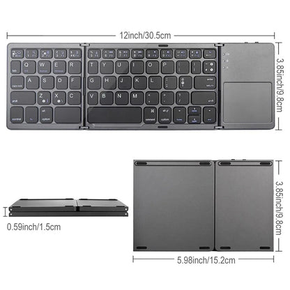 2026 Folding Bluetooth Keyboard Wireless Klavye English Russian with Type-C Charge Port for IOS/Android/Windows ipad Tablet